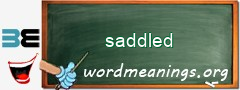 WordMeaning blackboard for saddled
